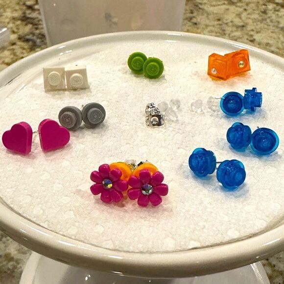Lego earrings you choose , repurpose, upcycled buildable add listing to bundle - Picture 2 of 14